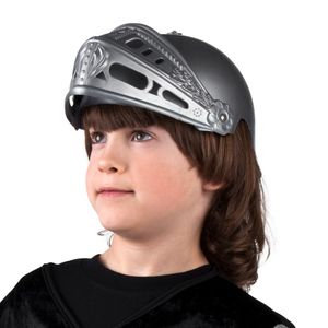 Ridder verkleed helm met vizier - grijs - plastic - voor kinderen   -