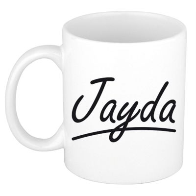 Naam cadeau mok / beker Jayda met sierlijke letters 300 ml