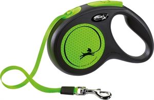 Flexi Neon 5 m Zwart, Groen Hond Intrekbare riem