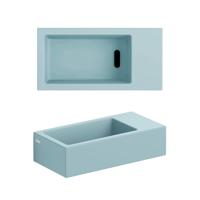 Clou Flush 3 fontein 36x18cm zonder kraangat rechts mat blauw ker. CL/03.38031