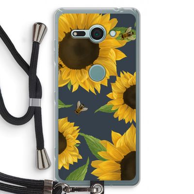 Sunflower and bees: Sony Xperia XZ2 Compact Transparant Hoesje met koord