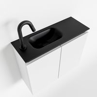 Toiletmeubel Mondiaz Ture | 60 cm | Meubelkleur Talc | Eden wastafel Urban Links | 1 kraangat
