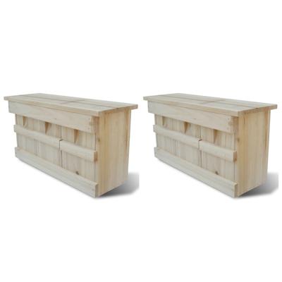 Mussenhuizen 2 st 44x15,5x21,5 cm hout