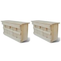 Mussenhuizen 2 st 44x15,5x21,5 cm hout Mussenhuizen 2 st 44x15,5x21,5 cm hout