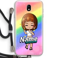 Chibi Maker vrouw: Samsung Galaxy J7 (2017) Transparant Hoesje met koord