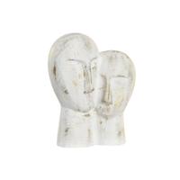 Decoratieve figuren DKD Home Decor 23 x 10 x 30 cm Gezicht Gouden Aluminium Wit - thumbnail