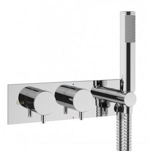 Crosswater MPRO inbouwdouchekraan 27.5x12cm thermostatisch met handdoucheset chroom sw385374/sw385438