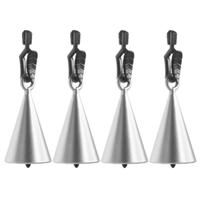 Tafelkleedgewichtjes - 4x - zilveren kegels - Tafelkleedhangers - Tafelzeilgewichtjes