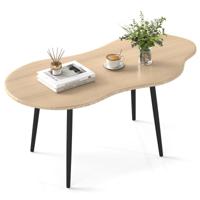 Wolkvormige Salontafel Onregelmatige Salontafel met Metalen Frame Decoratieve Tafel van Hout Moderne Salontafel Bijzettafel voor Woonkamer Slaapkamer en Werkkamer-Naturel