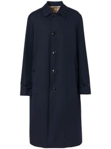 Burberry manteau boutonné à capuche - Bleu