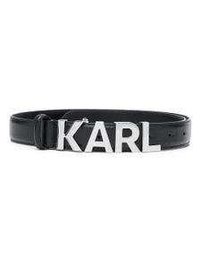 Karl Lagerfeld ceinture médium en cuir à motif K/Letters - Noir