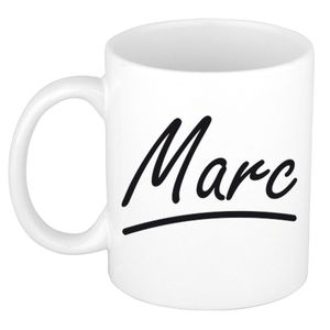 Naam cadeau mok / beker Marc met sierlijke letters 300 ml