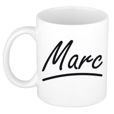 Naam cadeau mok / beker Marc met sierlijke letters 300 ml Naam cadeau mok / beker Marc met sierlijke letters 300 ml
