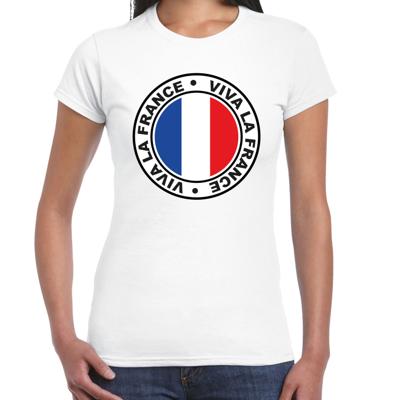 Verkleed T-shirt voor dames - Viva la France - wit - supporter - themafeest