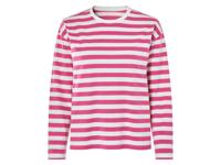 esmara Dames shirt met lange mouwen (L (44/46), roze/strepen)