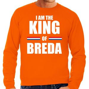 I am the King of Breda Koningsdag sweater / trui oranje voor heren