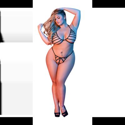 Magic Silk Beha en G-string Set met Bandjes - 2X - Zwart