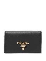 Prada porte-cartes pliant à plaque logo - Noir - thumbnail