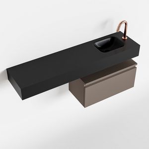 Toiletmeubel Mondiaz Andor | 120 cm | Meubelkleur Smoke | Lex vrijhangend wastafel Urban Rechts | 1 kraangat