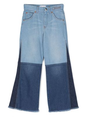 Chloé Kids jean à design patchwork - Bleu