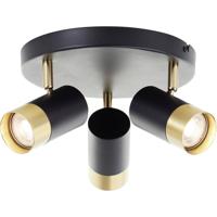 Brilliant G03434/86 Deckenleuchte 29cm Plafondlamp GU10 Zwart/zand, Goud (mat)