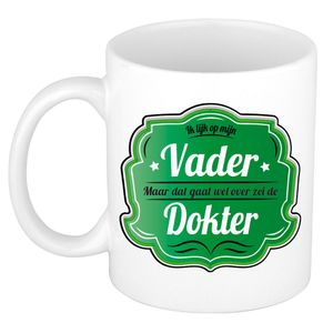 Bellatio Decorations Cadeau koffie/thee mok - groen - ik lijk op mijn vader - 300 ml - Vaderdag   -