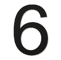LIROdesign huisnummer 6 zwart - 15,5 cm - per stuk