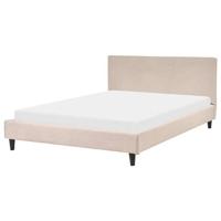 Beliani - FITOU - Tweepersoonsbed - Beige - 140 x 200 cm - Polyester - thumbnail