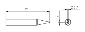 Weller RTP 004 S Soldeerpunt Beitelvorm Grootte soldeerpunt 0.4 mm Lengte soldeerpunt: 17 mm Inhoud: 1 stuk(s)