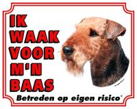 Airedale Terrier Waakbord - Ik waak voor mijn baas