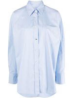 Stella McCartney oversized long-sleeve cotton shirt - Bleu - thumbnail