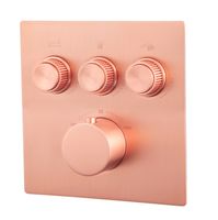 Mueller Click inbouwthermostaat 3-wegs koper geborsteld - thumbnail