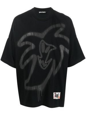 Palm Angels t-shirt en coton biologique à imprimé graffiti - Noir