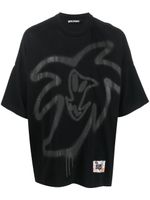 Palm Angels t-shirt en coton biologique à imprimé graffiti - Noir
