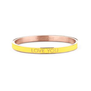 Key Moments 8KM BC0018 Stalen Bangle met Tekst Love You One-size Rosékleurig / Geel