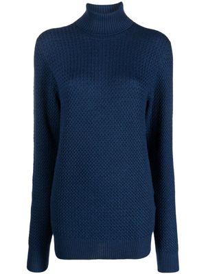 Fileria pull en laine vierge à col roulé - Bleu