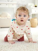 Set sweater met ruche + legging baby ecru