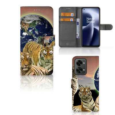 OnePlus Nord 2T Telefoonhoesje met Pasjes Roofdieren OnePlus Nord 2T Telefoonhoesje met Pasjes Roofdieren