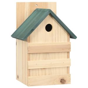 The Living Store Vogelhuisjes - Houten - Nestkast - 23 x 19 x 33 cm - Groen dak