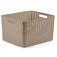 Opbergmand - Kastmand - rotan kunststof - taupe - 28 Liter - 34 x 40 x 23 cm - thumbnail