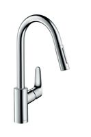 Hansgrohe Focus Keukenkraan Met Uittrekbare Vuistdouche Rvs Look - thumbnail