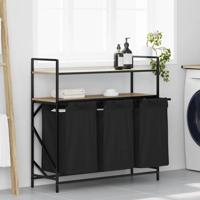 VidaXL Wasmand 3 vakken met planken sonoma eikenkleurig