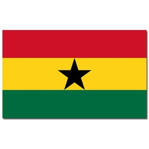 Set van 2x stuks vlag Ghana 90 x 150 cm feestartikelen