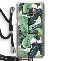 Bananenbladeren: Samsung Galaxy A8 (2018) Transparant Hoesje met koord