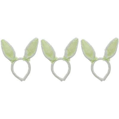 3x Wit/groene konijn/haas oren verkleed diademen kids/volwassen