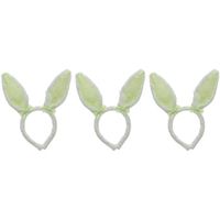 3x Wit/groene konijn/haas oren verkleed diademen kids/volwassen