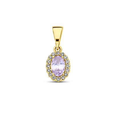 14K Geelgouden Hanger met Juni Geboortesteen Zirkonia - 16mm