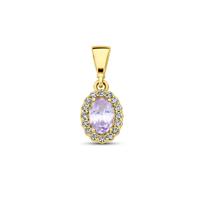 14K Geelgouden Hanger met Juni Geboortesteen Zirkonia - 16mm