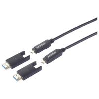SpeaKa Professional SP-13597804 HDMI-kabel Glasvezel / HDMI Aansluitkabel HDMI-A-stekker, HDMI-micro-D-stekker, HDMI-A-stekker, HDMI-micro-D-stekker 10.00 m