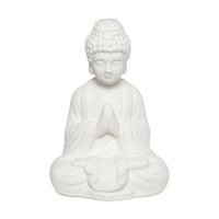 Boeddha porselein - wit - 14.2x11.2x19 cm - thumbnail